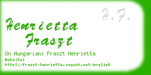 henrietta fraszt business card